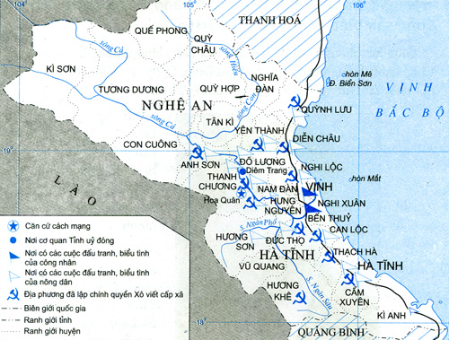 Lược đồ phong trào Xô viết Nghệ - Tĩnh